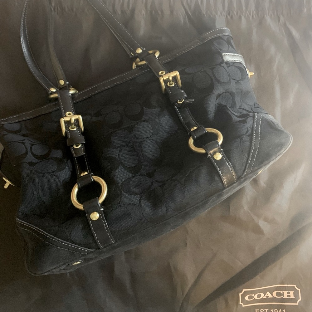 Black classic Coach bag gently used